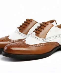 Väga kvaliteetsed nahast kahevärvilised kingad meestele