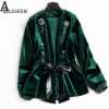 Luksuslik must või roheline sametist jakk