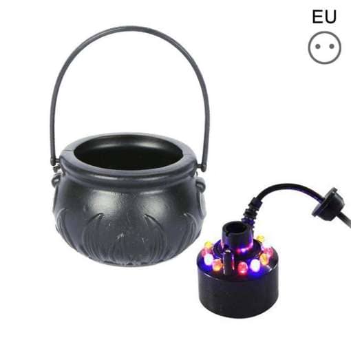 New Halloween Witch Pot Smoke Machine LED Humidifier Color Changing Party DIY Scene Layout Prank Toy Creepy Light Decorations
