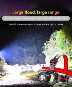 Outdoor Camping Portable LED Headlight Smart Induction Headlamp Power Zoom Head Lamp USB Rechargeble Waterproof Flashlight Torch