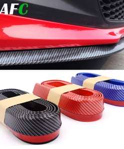 2.5m Car Bumper Lip Strip Protectors Splitter Body Kits Spoiler Bumpers Car Door Bumper Carbon Fiber Rubber Lip 65mm Width Strip