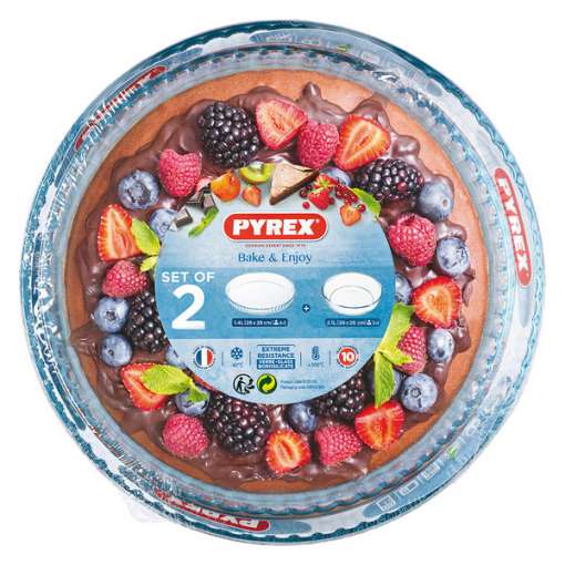 Ahjunõude komplekt Pyrex Bake&Enjoy Läbipaistev Borosilikaatklaas (Ø 28 cm) (2 pcs)